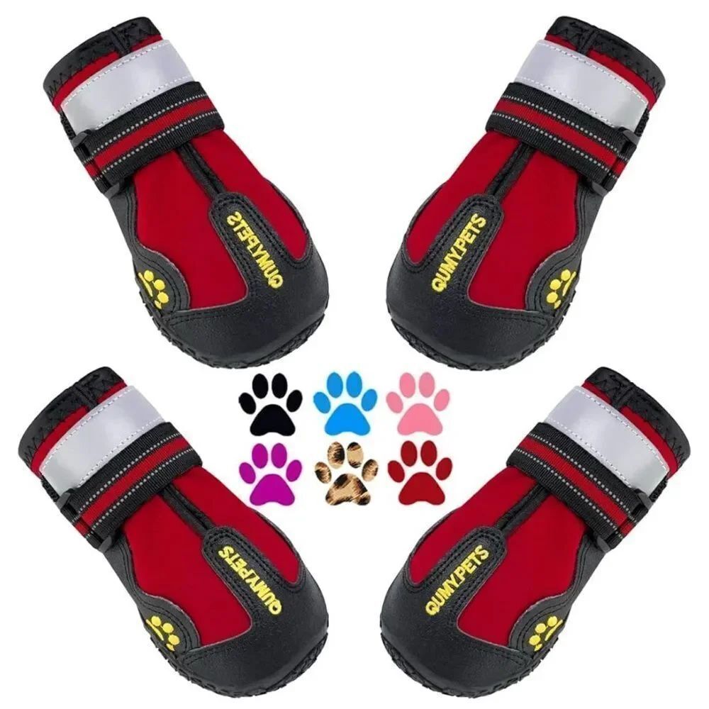 COPY - QUMY Dog Boots & Paw Protectors for Snow, Hot Pavement, Rain, Anti Slip 8
